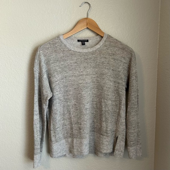 Eileen Fisher Women’s Organic Linen Lightweight Boxy Gray Sweater,Petite Small - Picture 1 of 5